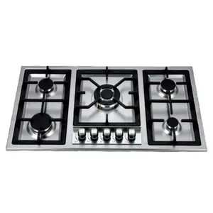5 Burners 91cm Stainless Steel Build-in Gas Hob Cooktop