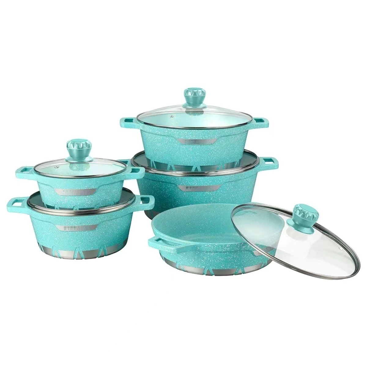 BPA Free High Quality Cooking Pot Set Non-Stick Cookware Granite Cooking Pot Set Non-Stick Cookware Set · image 4