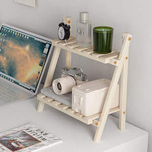 Étagère de rangement en bois sculpté écologique à deux niveaux de style moderne, type sur pied, vente en gros - Product Image 1