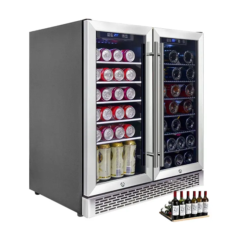Nhà Máy Frigo Vini Bán Chạy Thủy Tinh Hầm Rượu Sang Trọng 176L Được Xây Dựng Trong Tủ Lạnh Rượu Và Bia Dual Zone Wine Cooler