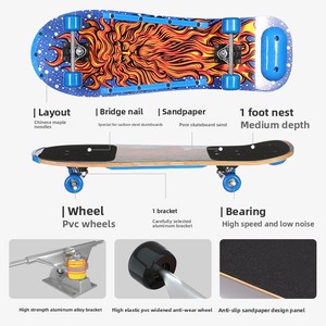 Planche à roulettes <span class=keywords><strong>en</strong></span> <span class=keywords><strong>bambou</strong></span> personnalisée Ruidongle à quatre roues avec motif de poisson graffiti, planche à roulettes de rue pour adultes et enfants - Product Image 2