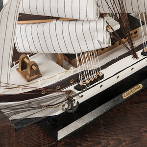 80cm modello nave nautica home desk decor scultura in legno artigianato barca a vela in legno modello di nave - Product Image 4
