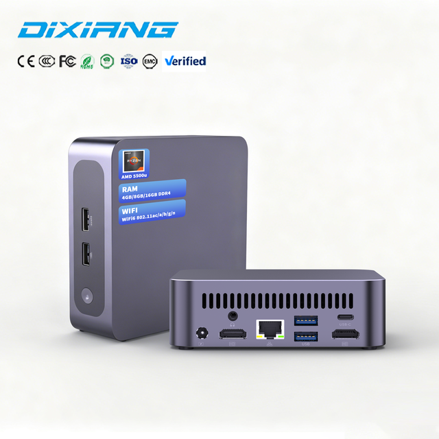 Wholesale New DIXIANG Ryzen 5 5500U Mini PC 8GB RAM 256GB SSD Vega 7 GPU Win11 Small Desktop Computer for Business & Gaming