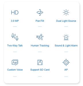 Caméra Wi-Fi panoramique/inclinable couleur Starlight 3MP avec <span class=keywords><strong>suivi</strong></span> humain, caméra <span class=keywords><strong>de</strong></span> sécurité à vision nocturne - Product Image 1