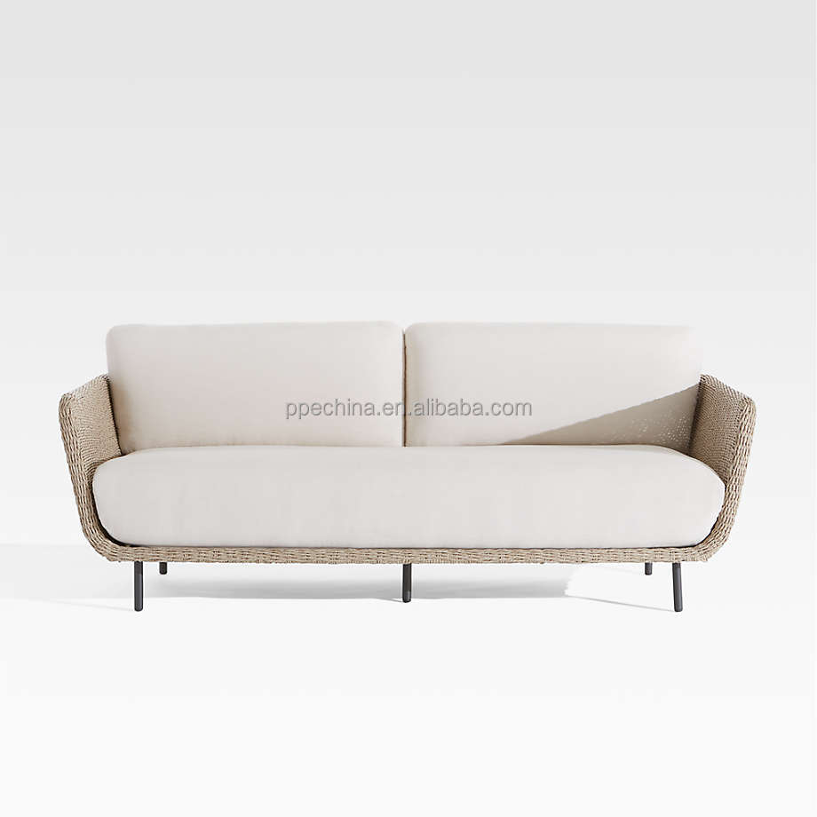 Wholesale Outdoor Seating Sectional Metal Aluminum Frame Customised Poly Rope Garden Sofa Set Frame Style Design