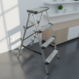 <span class=keywords><strong>Escalera</strong></span> Plegable de Aluminio Ligera de 4 Peldaños, Doble Cara, <span class=keywords><strong>para</strong></span> el Hogar, con Pedal Antideslizante y Resistente - Product Image 3