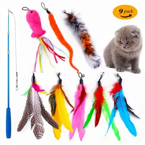 Driedelige intrekbare kattenstok met veren, interactief kattenknuffelset - Product Image 4