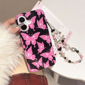 Cover per <span class=keywords><strong>Cellulare</strong></span> INS Olografica <span class=keywords><strong>Rosa</strong></span> Glitterata con Guscio Nero IMD Pieno di Farfalle <span class=keywords><strong>Rosa</strong></span> Femminili per iPhone 16 15 14 17 Pro ProMax - Product Image 4
