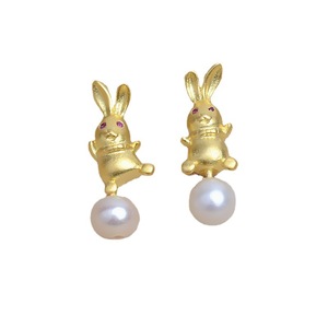 Pendentif Lapin Mat en Argent S925, Accessoires DIY Zodiaque Chinois, Support Vide pour Perles, 5339 Apprêts et Composants de Bijoux - Product Image 3