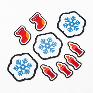Patchs chenille de Noël Noël nouveau design jeans patchs brodés halloween fer sur chenille lettres patchs - Product Image 2