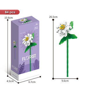 Jouet de construction en forme de fleur, blocs de construction en plastique ABS, modèle à l'échelle 1:8, décoration de jouets, ornements pour la maison, Saint-Valentin - Product Image 6