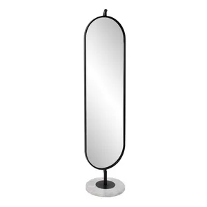 Multifunctional Art <strong>Deco</strong> Metal Rotating Floor <strong>Mirror</strong> Portable Front Vanity <strong>Mirror</strong> &amp; Back Clothes Rack with Storage for Entryway - Product Image 4