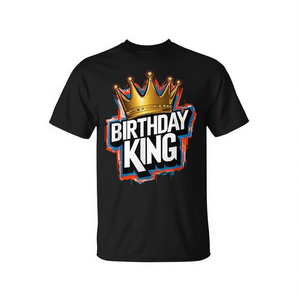 T-shirt unisexe à manches courtes avec col rond et impression numérique, idéal pour les fêtes d'anniversaire - Product Image 2