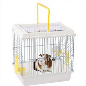 <span class=keywords><strong>Cage</strong></span> de transport <span class=keywords><strong>portable</strong></span> respirante en fer pour petits animaux (hamster nain, <span class=keywords><strong>chinchilla</strong></span>) avec bouteille d'eau et bol à nourriture - Product Image 1