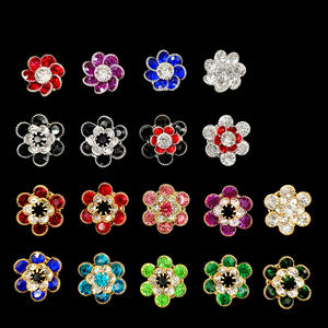 Wholesale Fower Rhinestone Clip <b>Button</b> Cover for Shirt Decorative Cover Cufflinks <b>Button</b> Flower Clip <b>Button</b> Women Shirt Cufflink - Product Image 4