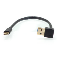Câble USB-C à 90 degrés 1m, angle droit, plaqué or, USB 3.0 vers Type-C, charge rapide 5 Gbps, cordon de données, gaine PVC pour ordinateur portable et gaming