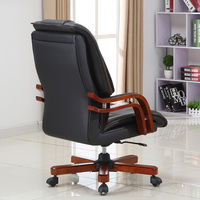 Fauteuil de bureau de direction moderne en cuir, confortable, pivotant, en bois, pour ordinateur, chaise de direction en cuir PU de luxe, personnalisable