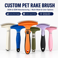 Peigne démêlant doux OEM/ODM d'usine, râteau à sous-panneaux à picots en acier inoxydable, brosse de toilettage pour chiens et chats