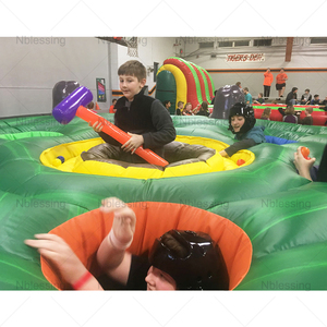 NewBlessing Crazy Person Four Lanes <b>Inflatable</b> Bungee Run Amusement Park Sport <b>Games</b> Interactive Human PVC Material Customized I - Product Image 5