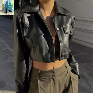 Высококачественные Модные топы на заказ укороченная куртка женские пальто Женская куртка кожаная куртка