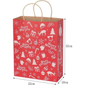 Bolsa de Regalo Grande de Papel Kraft Reciclado con Asa para Fiestas de Navidad, Cumpleaños, Compras, Bolsa de Papel de Primera Calidad - Product Image 2