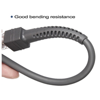 Cable de escáner de código de barras USB a RJ45 retráctil en espiral para Symbol Moto Zebr LS2208/DS2208/ LS4208/LS4478/DS9208/DS3578 2M 3M