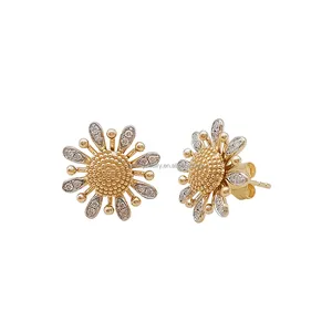 Gemnel classic style 14k gold double opal marquise stud trendy girls 925 silver fancy earrings for women