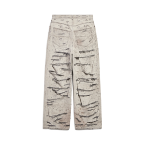 Vintage hommes Super Baggy <span class=keywords><strong>blanc</strong></span> détruit Jeans ample large jambe <span class=keywords><strong>pantalon</strong></span> avec de grands trous sale effet rue personnalité tendance - Product Image 2