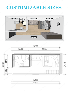 Vivienda Temporal Modular Rectangular de Ensamblaje Rápido Basada en Contenedores Móviles con Espacios Separados para Sala de Estar y Dormitorio - Product Image 3