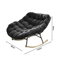 Coussin de chaise à bascule d'extérieur moderne, imperméable et portable de haute qualité pour mobilier de jardin et de patio à structure en acier