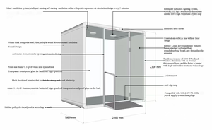 Cabine de travail de grande taille à installation <span class=keywords><strong>rapide</strong></span>, espace de travail de bureau, confidentialité, insonorisation, cabine de réunion, cabine silencieuse personnalisée, couleur en option - Product Image 6