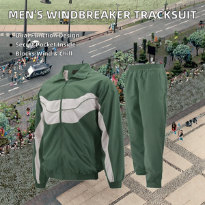 Traje Deportivo Personalizado para Hombre, Invierno 2025, Cortavientos, con Cierre, Pantalones Deportivos Sólidos, Ligeros, de Secado Rápido, 2 en 1, Directo de Fábrica - Product Image 2