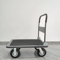 Carretilla de Mano con Plataforma Plana y Ruedas de Goma de 8 Pulgadas, Plegable, Resistente, para Transporte en Almacenes