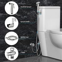 Kit de pulvérisateur de bidet mural réglable en acier inoxydable 304 moderne avec jet vertical pour toilettes et soins de bébé