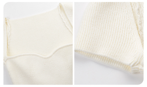 2022 vendita calda abbigliamento estivo maglione da <span class=keywords><strong>donna</strong></span> scollato ultra corto Casual Pullover da <span class=keywords><strong>donna</strong></span> - Product Image 3