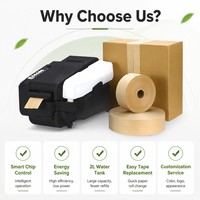 Dispensador Automático de Cinta de Papel Kraft Activada por Agua, Cortador de Cinta de Papel Kraft, Máquina de Cinta de Papel Kraft para Operación Continua y Estable