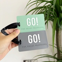 Étiquette de bagage antivol transfrontalière en PVC avec motif lettre 'GO' pour carte d'embarquement et bagages en soute
