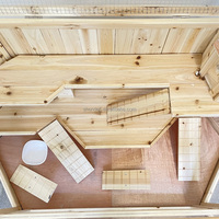 SDHC001 Maison pour animaux de compagnie en bois de luxe moderne et écologique, grande cage pour hamsters avec fermeture à bouton pour hamsters, utilisation intérieure et extérieure