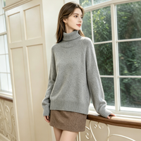 Nouveau Pull Décontracté Femme Col Roulé 100% Cachemire Tricoté à la Machine Motif Uni Respirant Hiver 2026