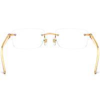 Gafas Borregls de cuerno de búfalo para hombre, diseño de marca de lujo, cuadradas, sin montura, para mujer, ópticas, 0034