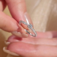 Mode Moissanite Ring Pass Diamond Tester 0.3 Carat 925 Sterling Silver Four Claw Rings Certified GRA Jewelry