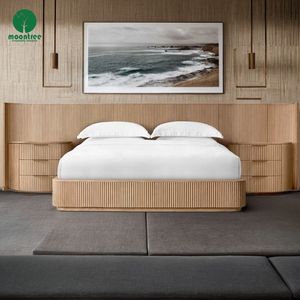 Moontree Sang Trọng Hiện Đại Cổ Điển Mỹ Giường Nhà Khách Sạn Đồ Nội Thất Phòng Ngủ Rắn Gỗ Sồi Giường - Product Image 1