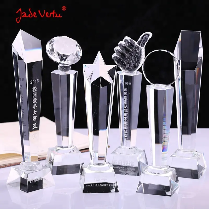 Kristal trophy özelleştirilmiş ödül ucuz cam boş spor etkinlikleri hediyelik eşya K9 boş kristal cam ödül kupa kişiselleştirilmiş