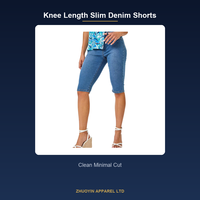Shorts en jean vintage taille haute coupe bootcut pour femme, extensibles, polyester/coton, lavage en machine, été, taille 20