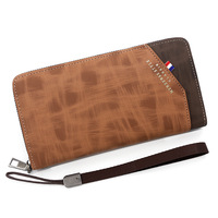 Dompet panjang pria kustom dompet clutch ritsleting tas kartu kapasitas tinggi Eropa dan Amerika tas ponsel dompet koin