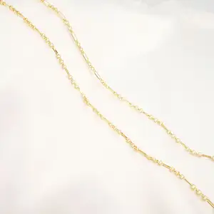 WT-BC215时尚18k彩色保留雕刻珍珠夹链镀铜正品黄金批次图案椭圆形8形