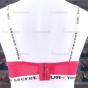 Conjunto de sujetador y bragas de estilo diario 40B con decoración de encaje patrón sólido Hipster corte correas ajustables <span class=keywords><strong>para</strong></span> compras de pánico - Product Image 3