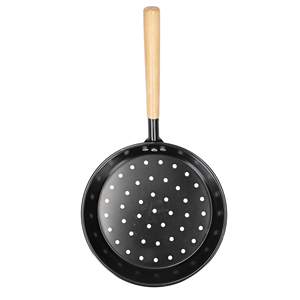 Mango de madera de hierro negro de alta calidad, juego de bandejas <span class=keywords><strong>para</strong></span> hornear castañas y aperitivos navideños por excelencia - Product Image 4