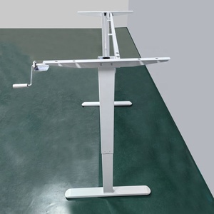 2025 hiện đại Ergonomic của nhãn hiệu tay <span class=keywords><strong>Crank</strong></span> ngồi đứng bàn khung Chiều cao có thể điều chỉnh văn phòng bàn với chuyển đổi tính năng - Product Image 1