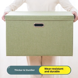 Boîte de rangement pliable extra large avec couvercle <span class=keywords><strong>coulissant</strong></span>, sans installation requise, pour vêtements, armoire, <span class=keywords><strong>tiroir</strong></span>, organisateur de rangement, boîte de rangement en tissu pour jouets - Product Image 2